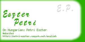 eszter petri business card